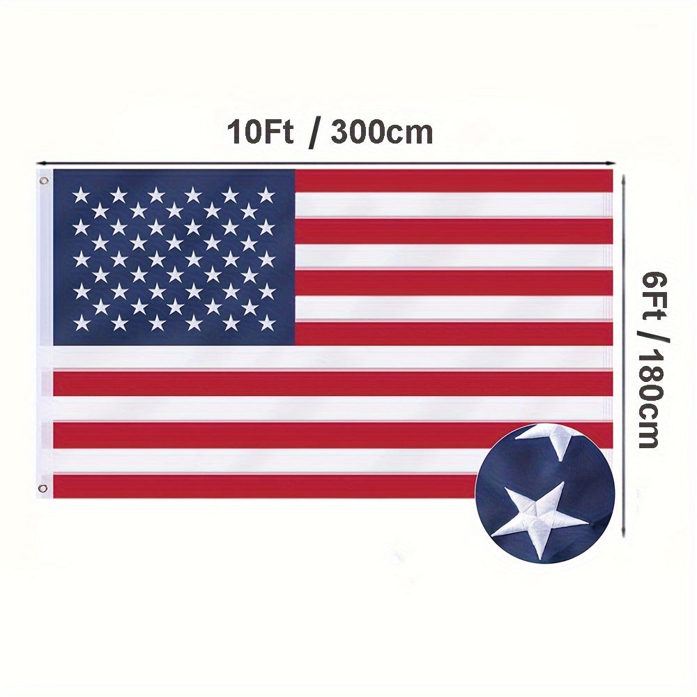 1pc American Flag 3x5 Ft TearProof For Outside, Build To Long Lasting, Fade Resistant Spun Polyester, High Wind US Outdoor Flags Embroidered Stars, Sewn Stripes, Brass Grommet