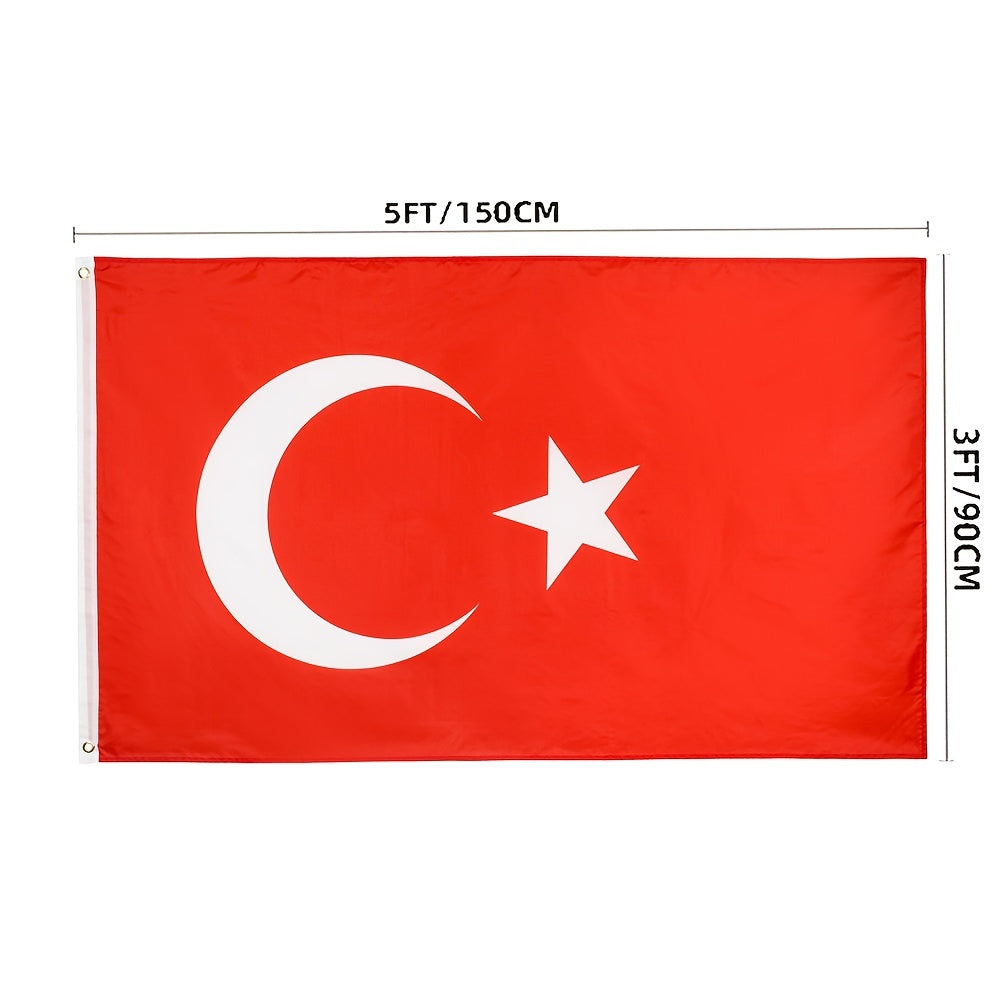 1pc, 90*150cm/3x5fts Turkish National Flags Republic Of Turkey Turkish Flag, Outdoor Garden Flag, Outdoor Decor, Yard Decor, Garden Decor, Outside Decor