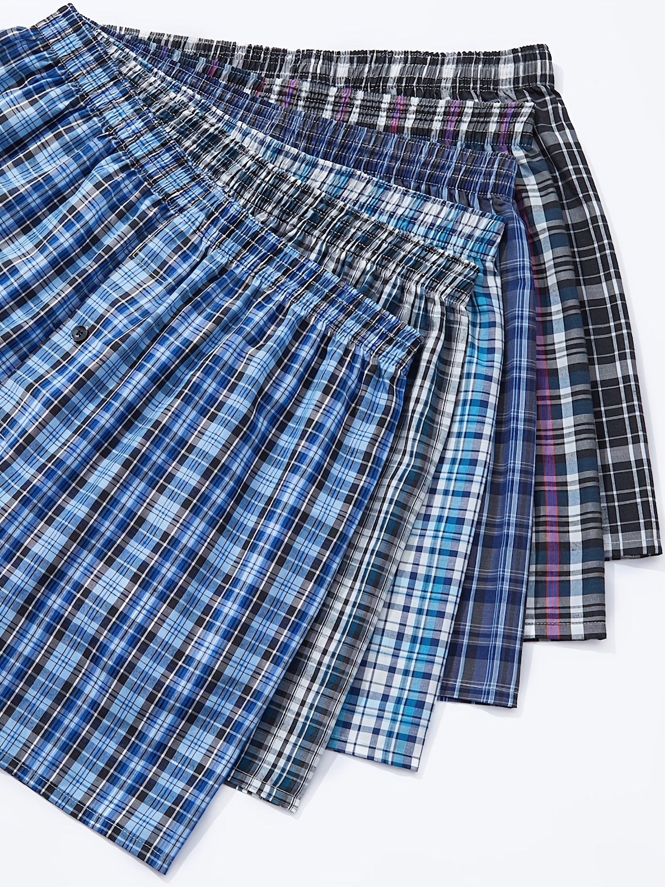 10 Pcs JupiterSecret Mens Loose Fit Cotton Blend Boxer Shorts - Elastic Waistband, Button Fly, Striped Pattern, Non-Stretch Fabric, Casual Wear for Everyday Comfort - Random Style