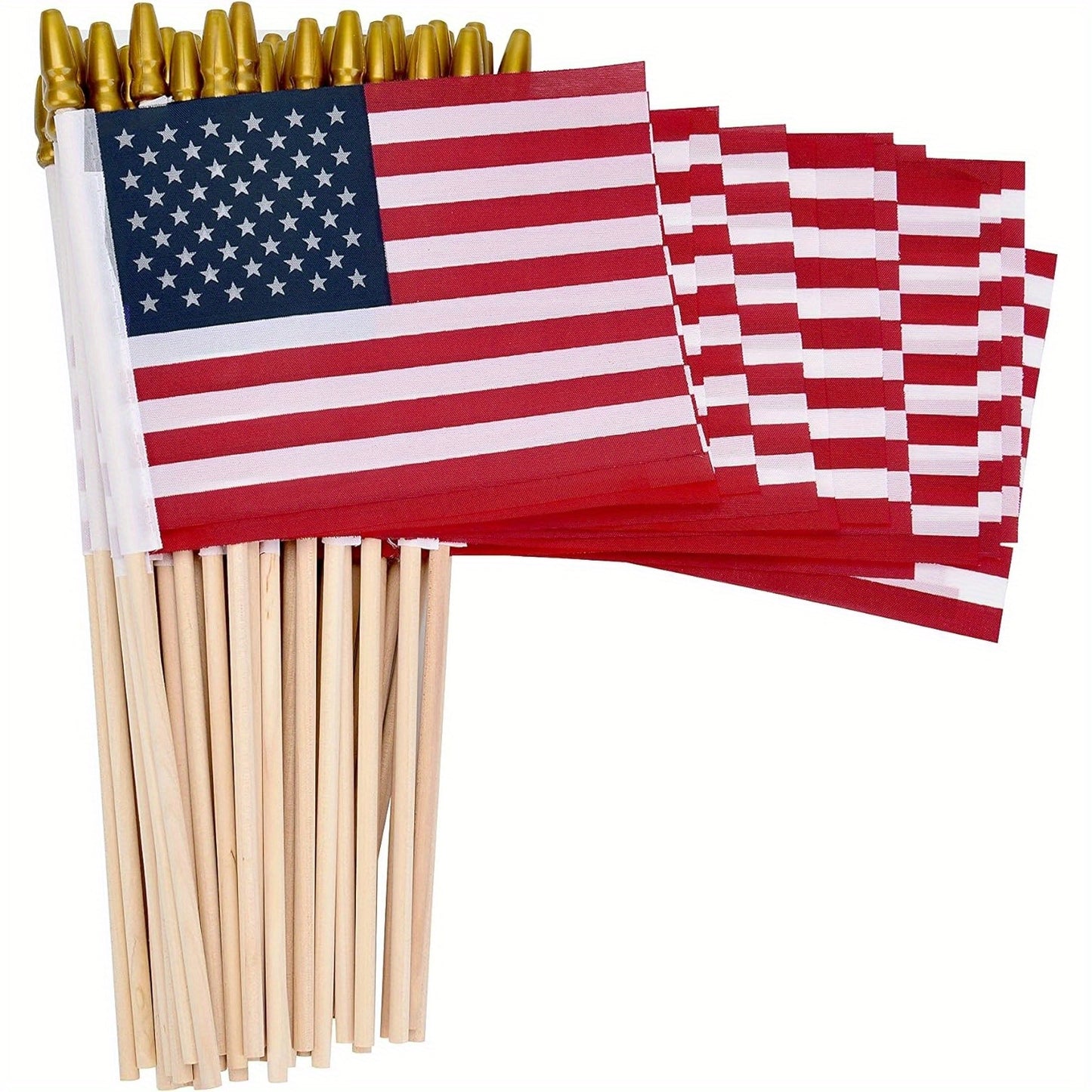 6pcs American Flags Small US Flags, Mini American Flag on Stick 4x6 Inch US American Hand Held Stick Flags