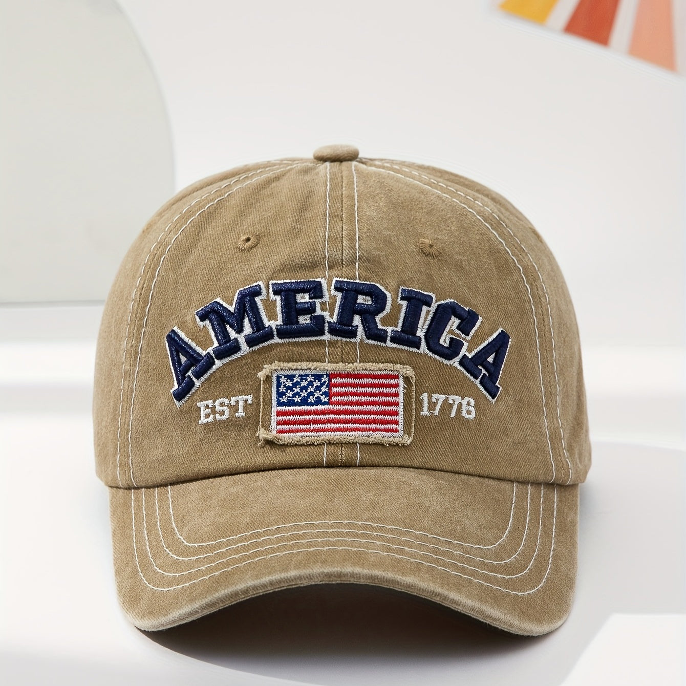 Europe And The United States Style Embroidered National Flag Lettered Baseball Cap Fashionable Casual Sun Hat