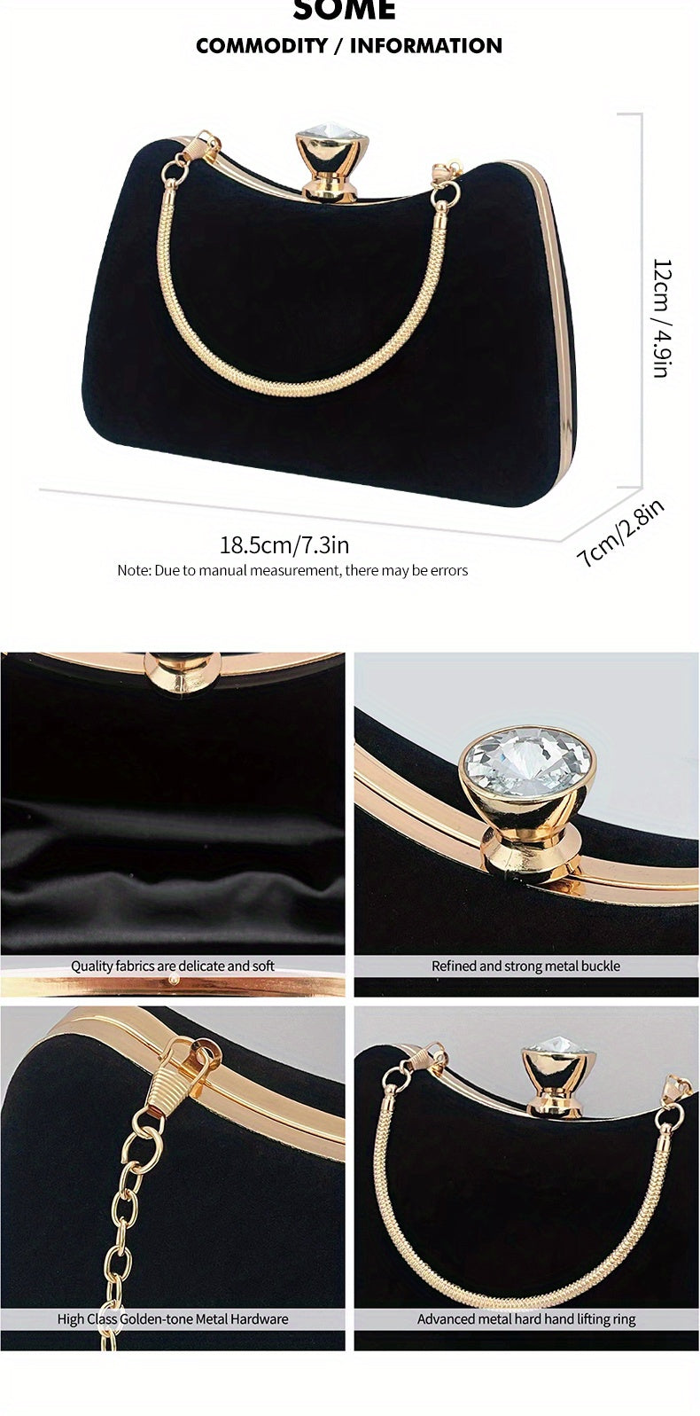 Velvet Evening Bag, Women's Clutch Purse, Elegant Handbags For Wedding Prom Party