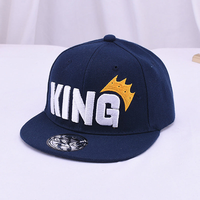 Youngsters' Hip Hop Snapback Caps - "KING" Embroidered with Crown Design, Breathable & Adjustable, Sun-Protective Baseball Hats for Boys & Girls, Perfect for Spring & Summer Outdoor Fun, Hip Hop Hat