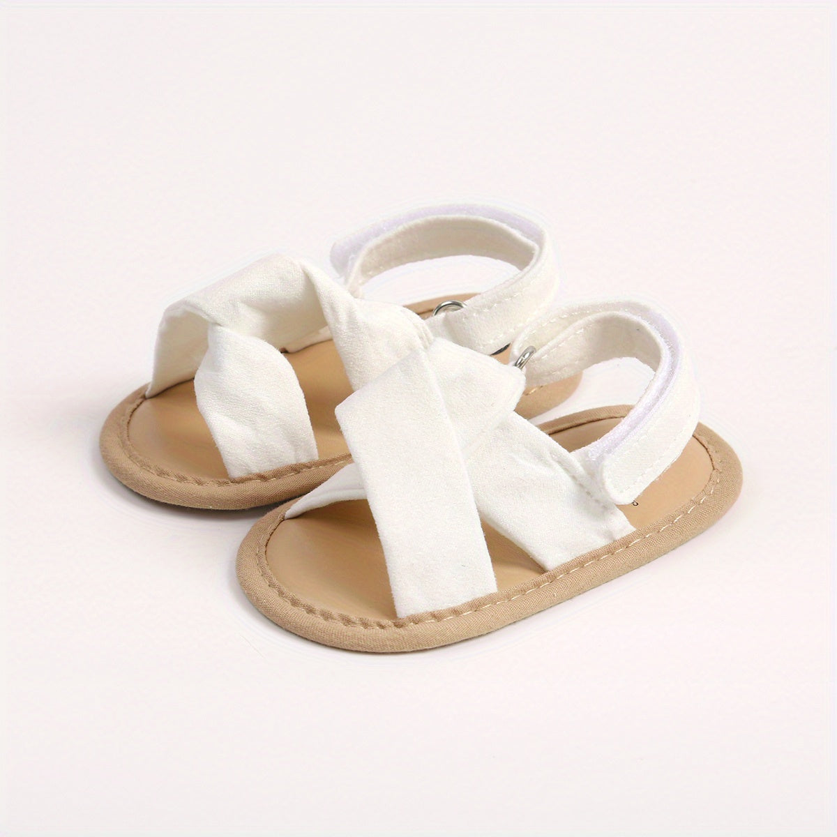 Baby Girls Hook And Loop Sandals, Lightweight Non-Slip Comfy Walking Shoes For Newborn Infant, Summer