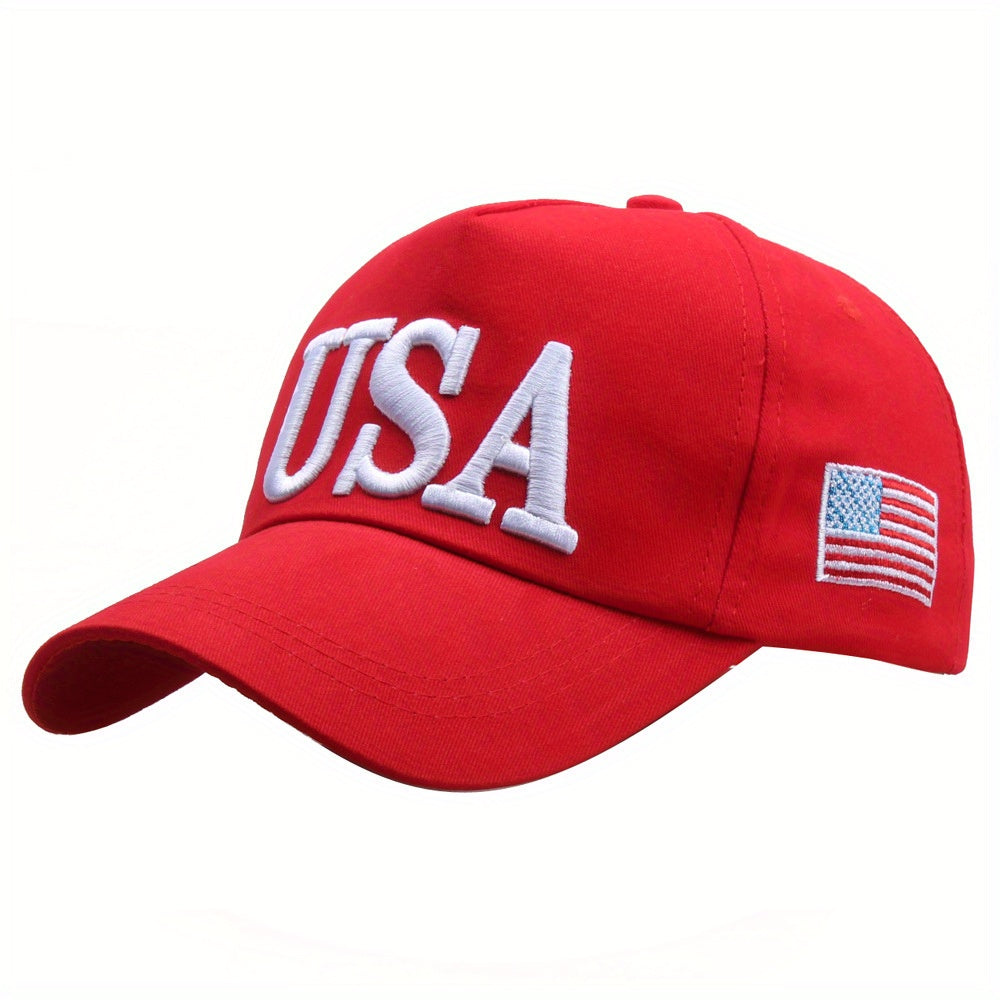Premium USA Themed Embroidered Cotton Baseball Cap - Unisex Trucker Hat for Hip-Hop Style - Comfortable & Stylish