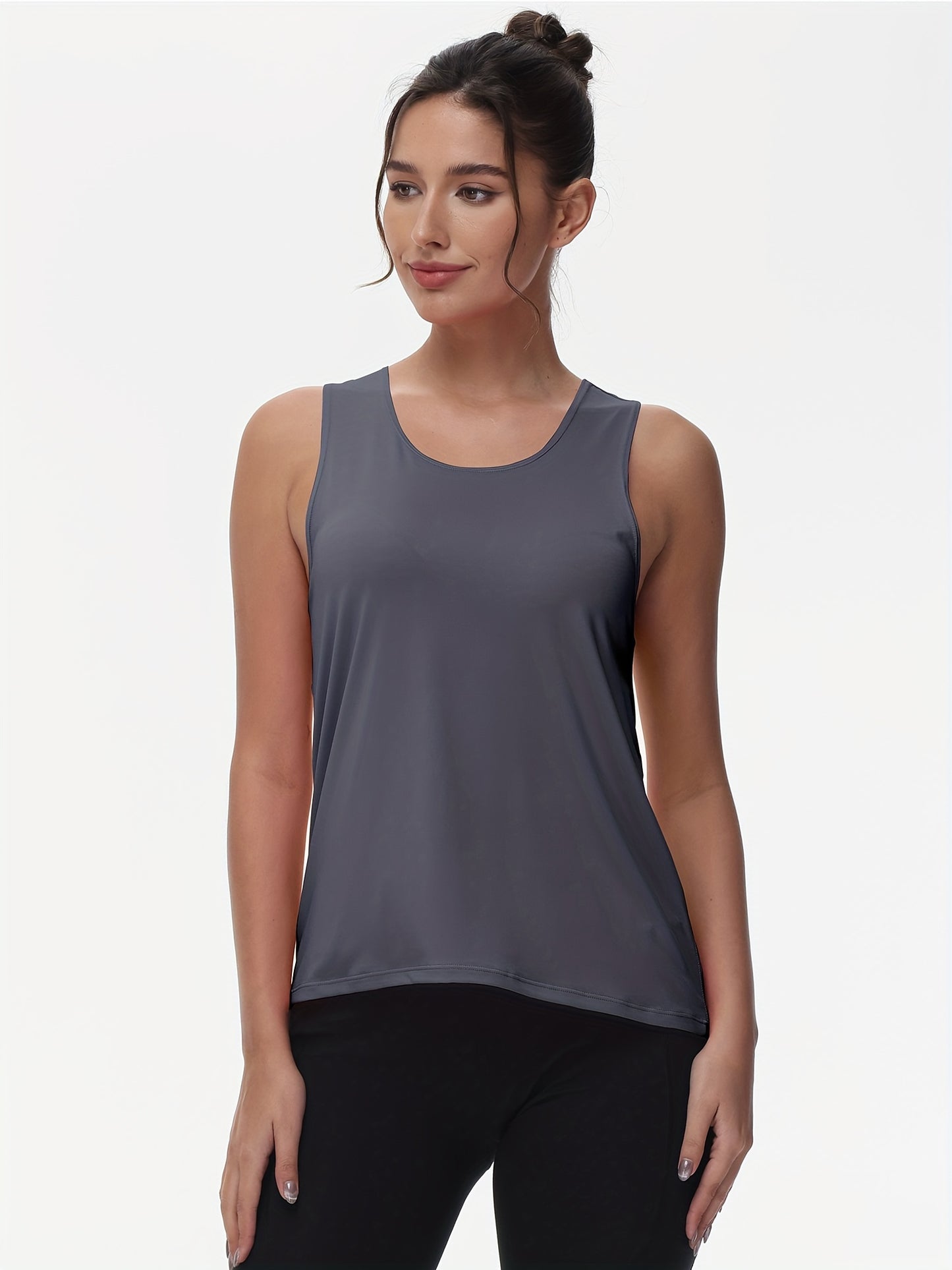 Women's Sleeveless Running Tank Top, Athletic Gym Workout Jogging Yoga Vest Top, Quick-Dry, Breathable Sportswear