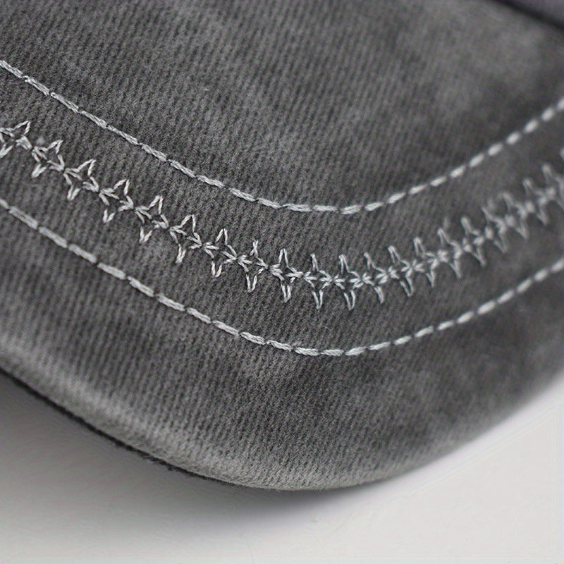 Distressed NYS Letter Embroidered Baseball Cap - Unisex Peaked Cap for Men & Women, Comfortable Fabric, Stereo Embroidered Letter, Versatile, One Size, Outdoor Sports Sun Hat for Dad