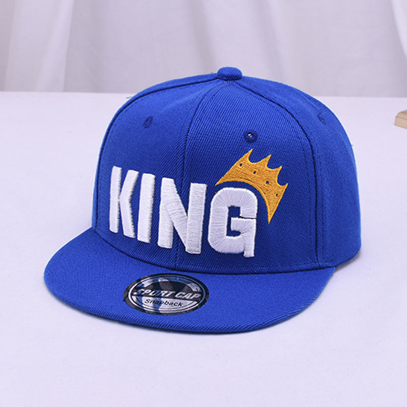 Youngsters' Hip Hop Snapback Caps - "KING" Embroidered with Crown Design, Breathable & Adjustable, Sun-Protective Baseball Hats for Boys & Girls, Perfect for Spring & Summer Outdoor Fun, Hip Hop Hat