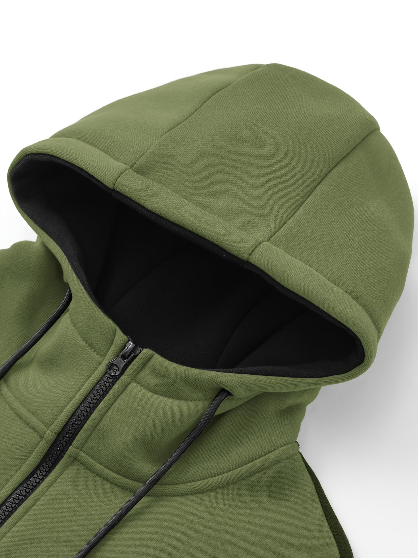 Two-Piece Color Block Men's Casual Sportswear Hoodie Set, Zip-Up Drawstring Jogging Suit For All Seasons