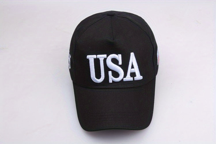 Premium USA Themed Embroidered Cotton Baseball Cap - Unisex Trucker Hat for Hip-Hop Style - Comfortable & Stylish