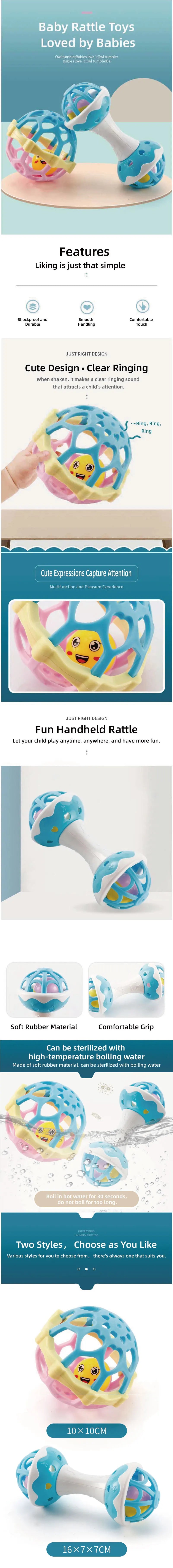 Baby toys,Baby rattle, fine motor and sensory toy, Suitable for infants aged 3, 6, 9, and 12 months