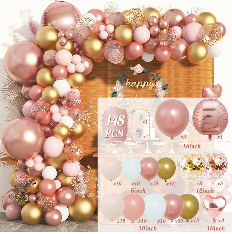 Balloon Garland Arch Kit Birthday Party Decoration Girl Birthday Foil Balloon Baby Shower Decor Globos Wedding Party Supplies