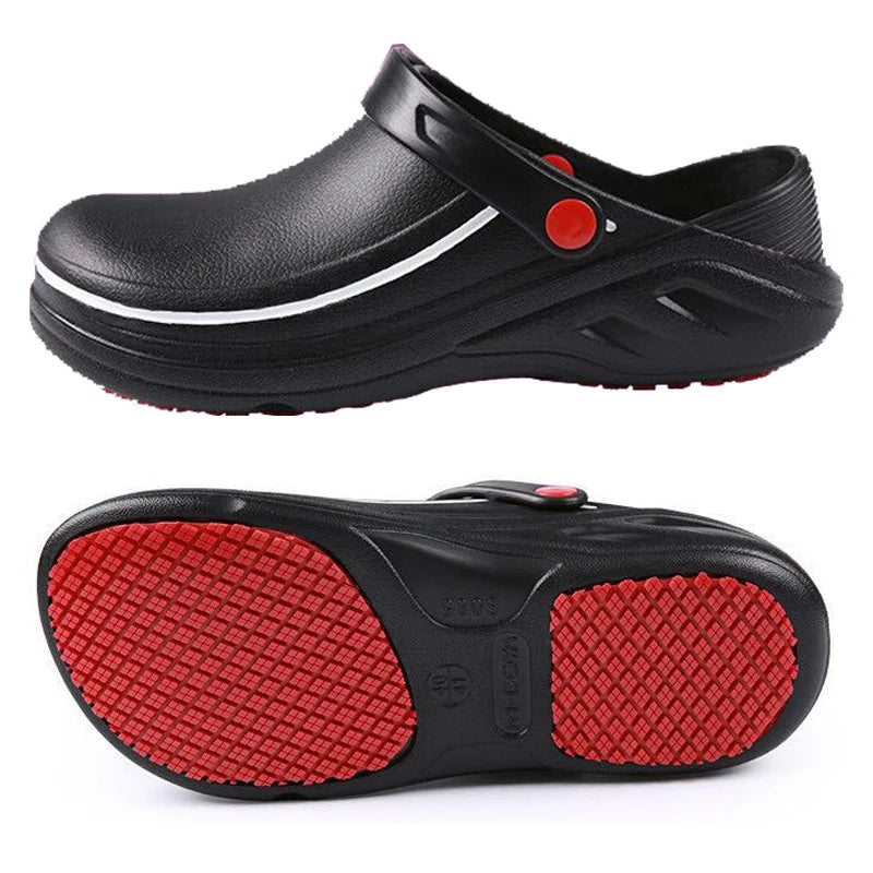 Men's Chef Shoes Non-Slip Waterproof Oil-Proof Hotel Restaurant Kitchen Work Shoes Unisex EVA Clogs Sandals