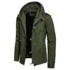 New Designer Winter Men Coat Green Warm Cotton Padded Hooded Down Coat Custom Casual Jacket Loose Outwear