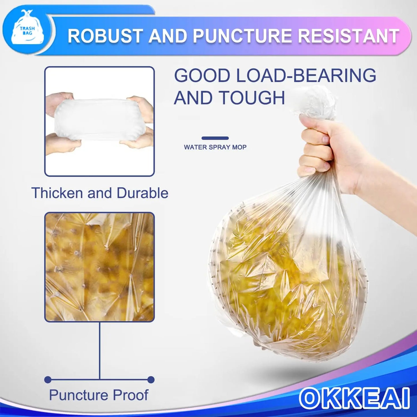 3 Gallon Small Trash Bags 120 Counts White Garbage Bags Small Bathroom Trash Can Bags 10L Wastebasket Liners Home Office Kitchen