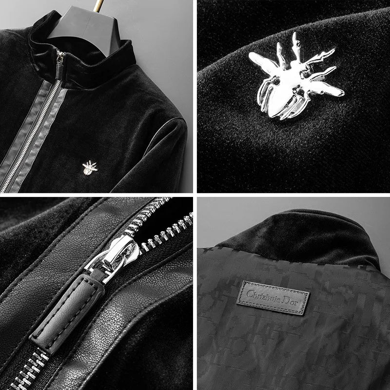 Printed Thick Velvet Winter Clothes for Men Coat Winter Jacket Men