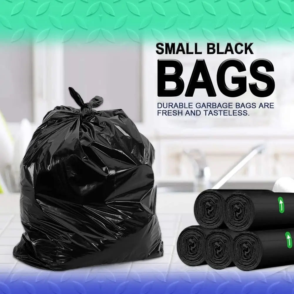 Small Bathroom Trash Bags 3 Gallon/10 Liter Trash Can Bags,100 Counts Plastic Waste Basket Bags,Small Black Garbage Bags