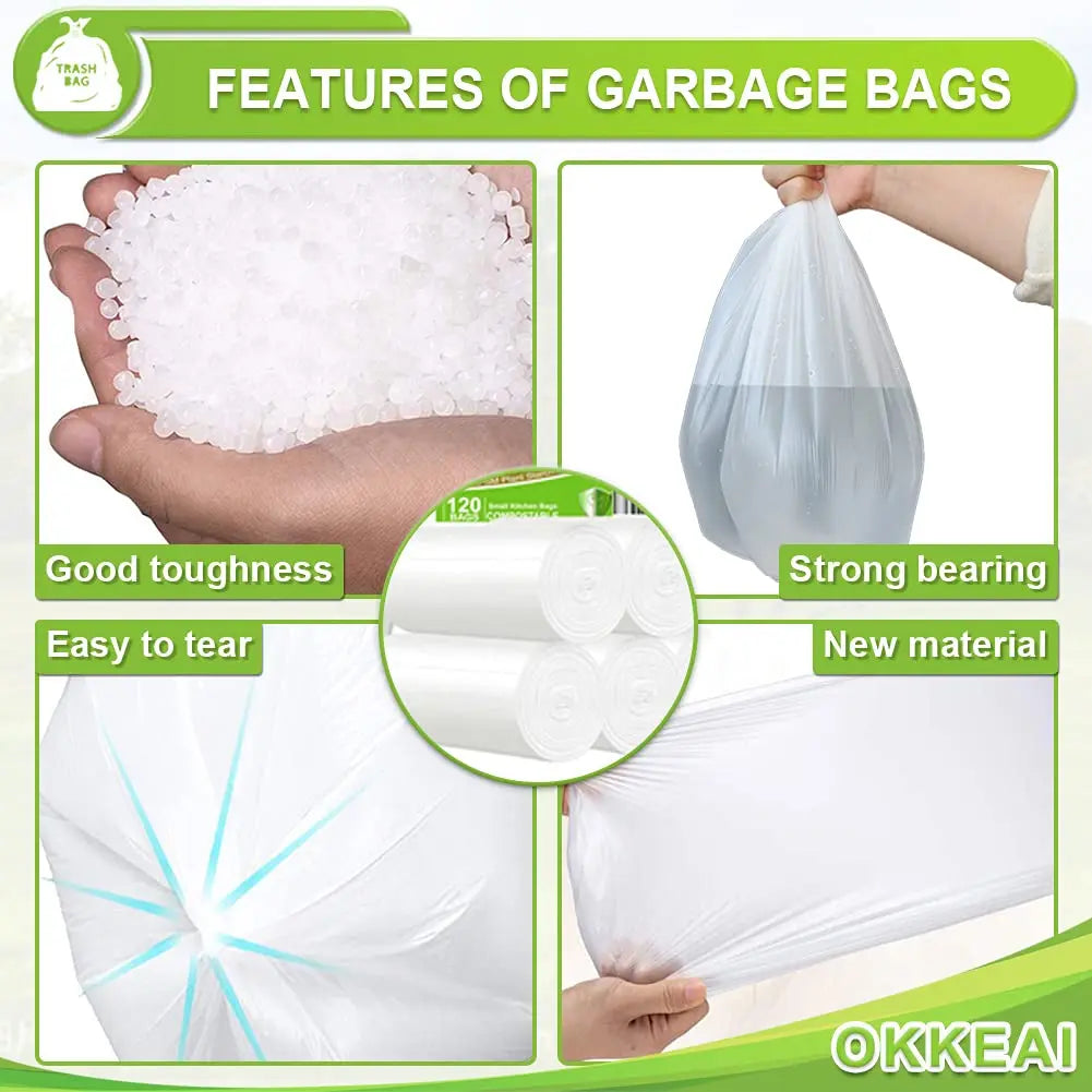 4-5 Gallon Trash Bags Small Garbage Bags Bathroom Trash Can Bags 150 Counts Wastebasket Liners for Office Kitchen,White