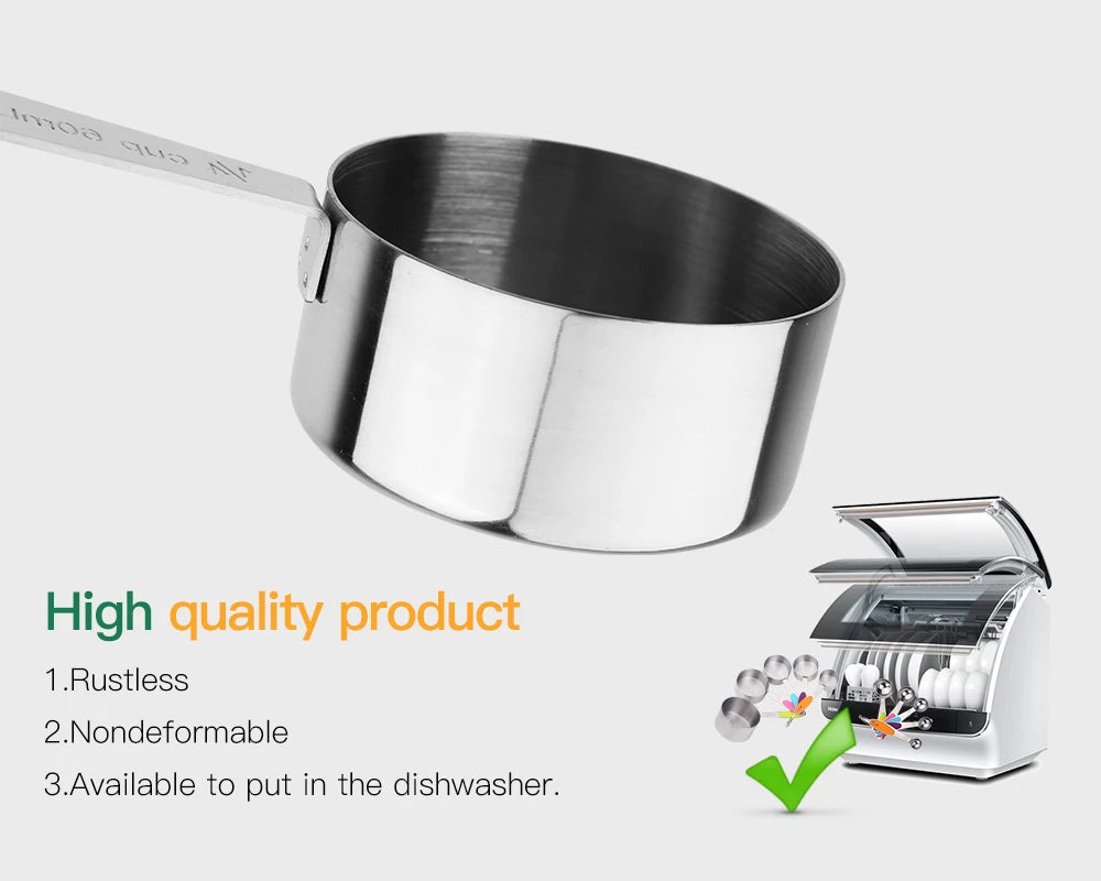 5/10Pcs Stainless Steel Measuring Set Stackable Measuring Cups Measuring Spoons Set For Kitchen Tea Coffee Baking Measuring Tool