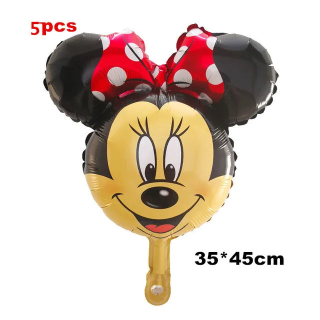 110cm Large Mickey Minnie Mouse Foil Balloons Cartoon Birthday Party Decorations Kids Baby Shower Party Baloon Toys