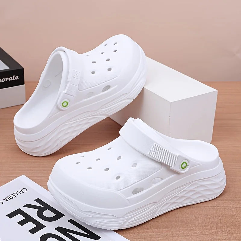 Summer Thick Sole Clogs slippers Anti slip Hole Shoes Quick Drying Beach slippers for Women EVA Casual Sandals