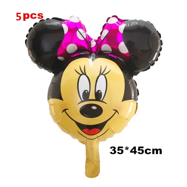 110cm Large Mickey Minnie Mouse Foil Balloons Cartoon Birthday Party Decorations Kids Baby Shower Party Baloon Toys