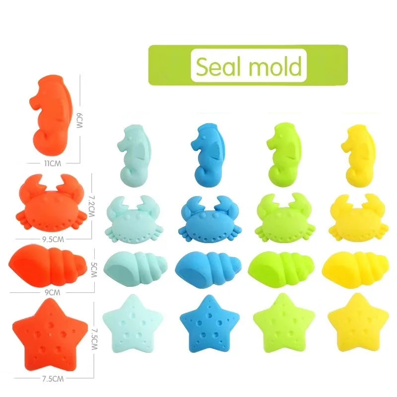 Beach Toys for Kids Summer Children Sand Water Beach Play Toys TPE Beach Castle Bucket Spade Shovel Rake Water Tool