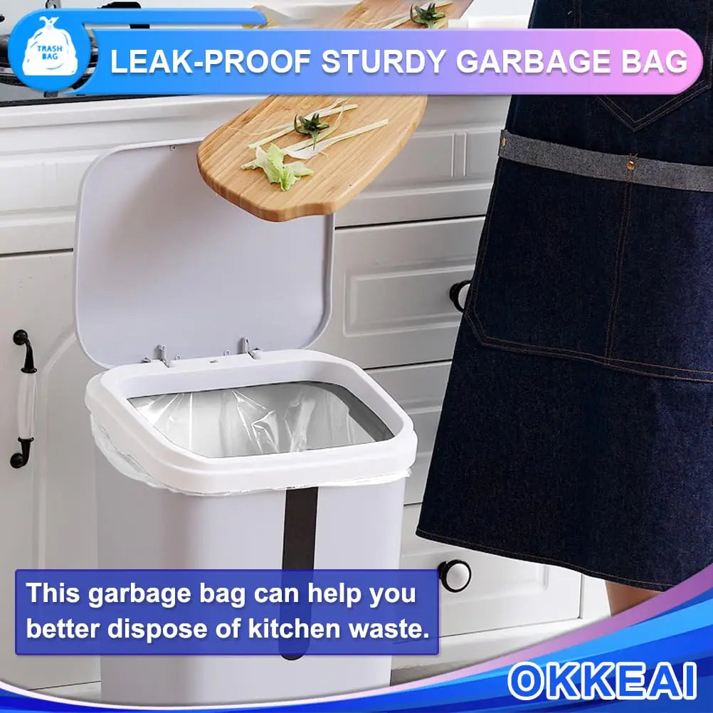 3 Gallon Small Trash Bags 120 Counts White Garbage Bags Small Bathroom Trash Can Bags 10L Wastebasket Liners Home Office Kitchen