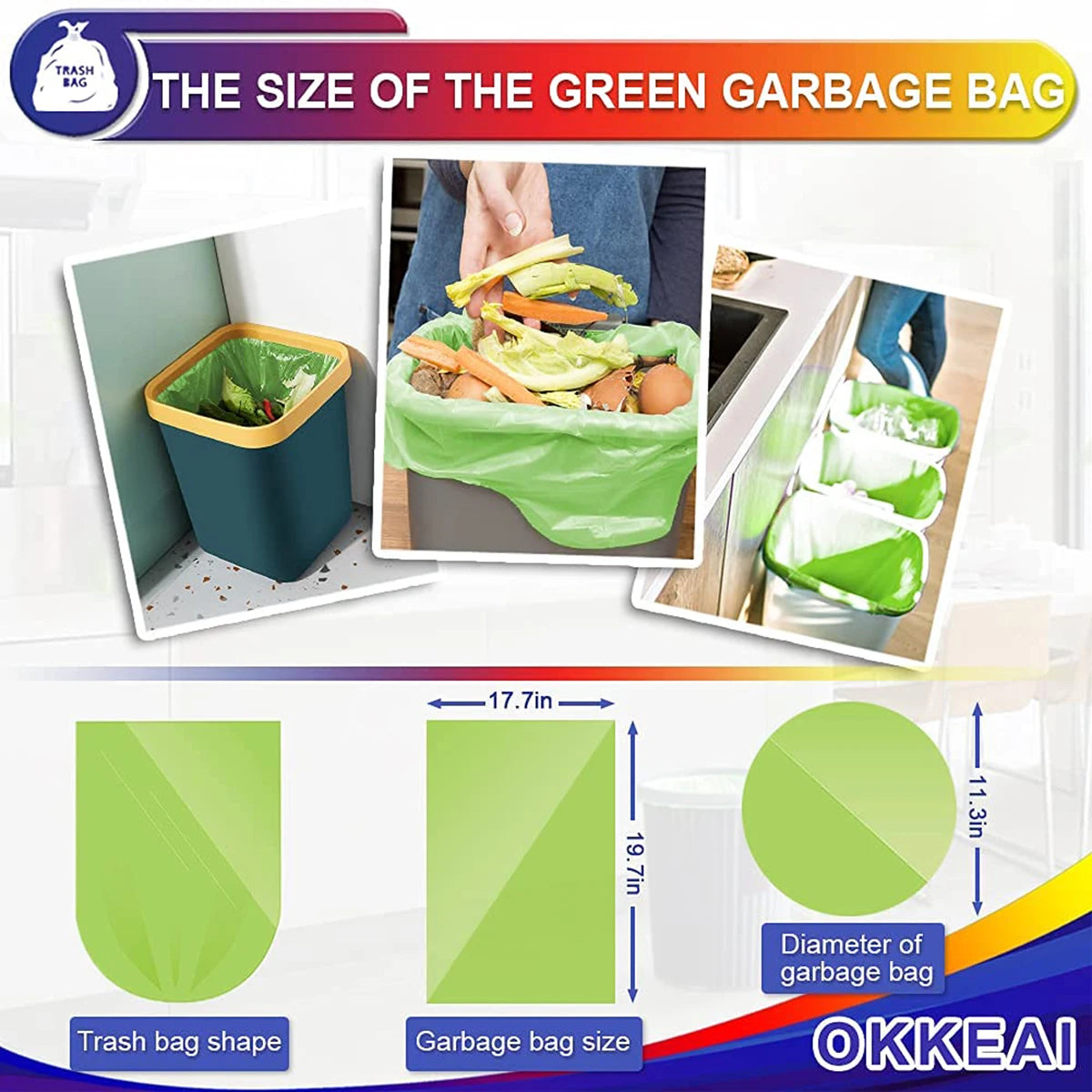 3 Gallon Small Trash Bags 100 Counts Small Trash Can Liners Garbage Bags Mini 10L Wastebasket Bin Liners Bags Bathroom Kitchen
