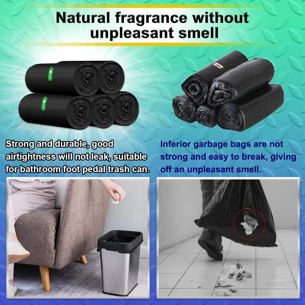 Small Bathroom Trash Bags 3 Gallon/10 Liter Trash Can Bags,100 Counts Plastic Waste Basket Bags,Small Black Garbage Bags