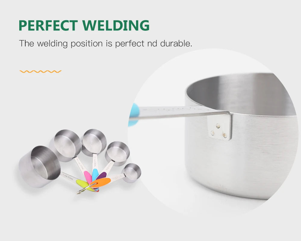5/10Pcs Stainless Steel Measuring Set Stackable Measuring Cups Measuring Spoons Set For Kitchen Tea Coffee Baking Measuring Tool