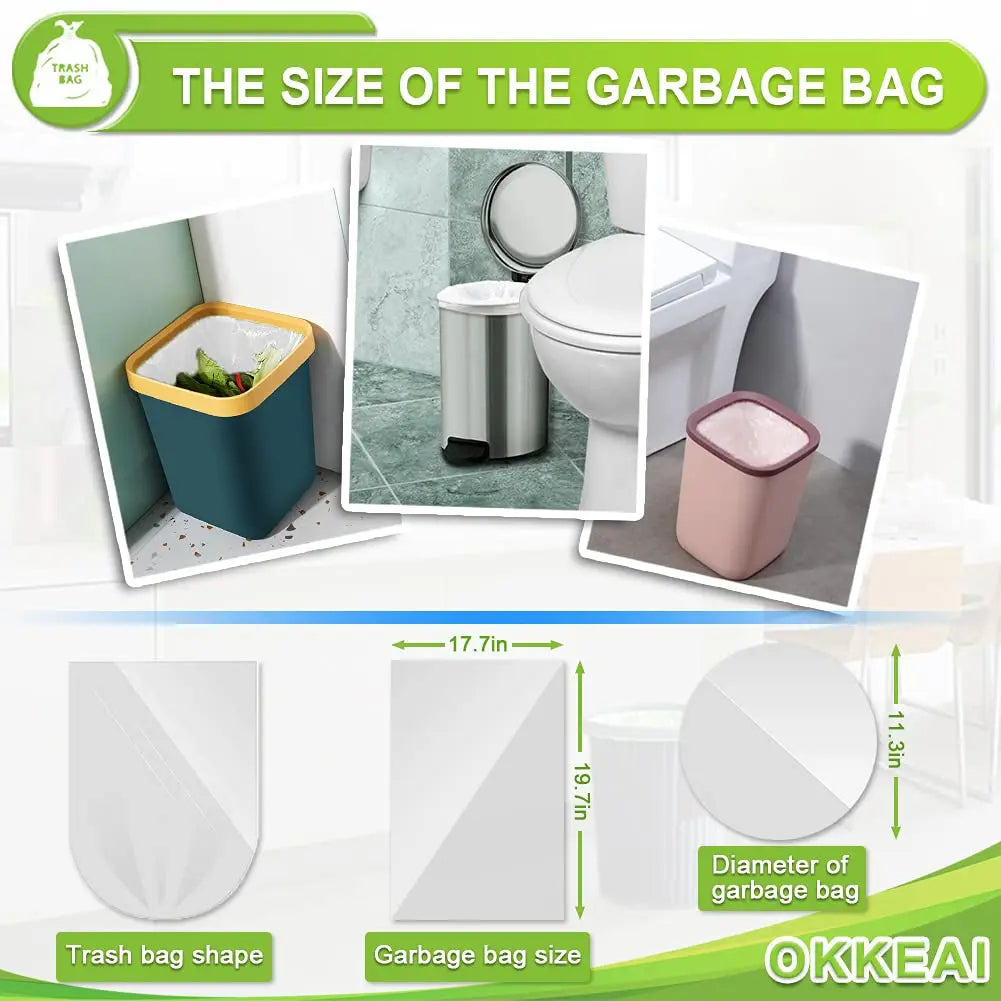 4-5 Gallon Trash Bags Small Garbage Bags Bathroom Trash Can Bags 150 Counts Wastebasket Liners for Office Kitchen,White