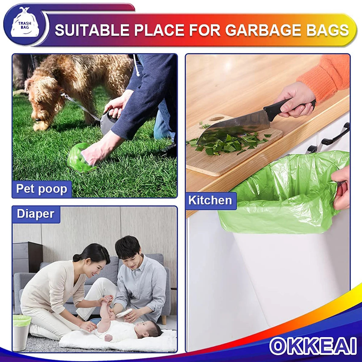 3 Gallon Small Trash Bags 100 Counts Small Trash Can Liners Garbage Bags Mini 10L Wastebasket Bin Liners Bags Bathroom Kitchen