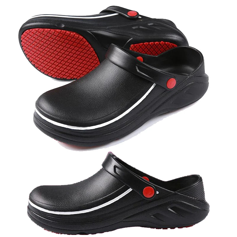 Men's Chef Shoes Non-Slip Waterproof Oil-Proof Hotel Restaurant Kitchen Work Shoes Unisex EVA Clogs Sandals