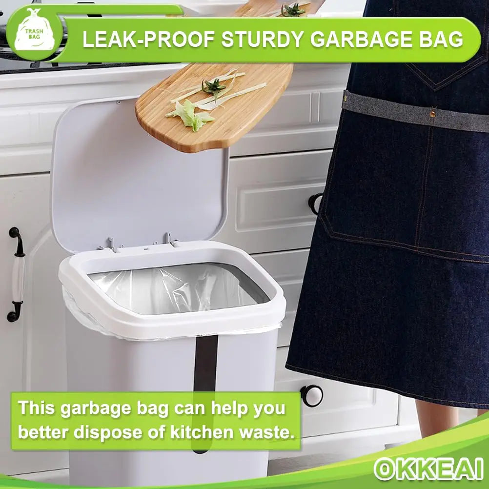 4-5 Gallon Trash Bags Small Garbage Bags Bathroom Trash Can Bags 150 Counts Wastebasket Liners for Office Kitchen,White
