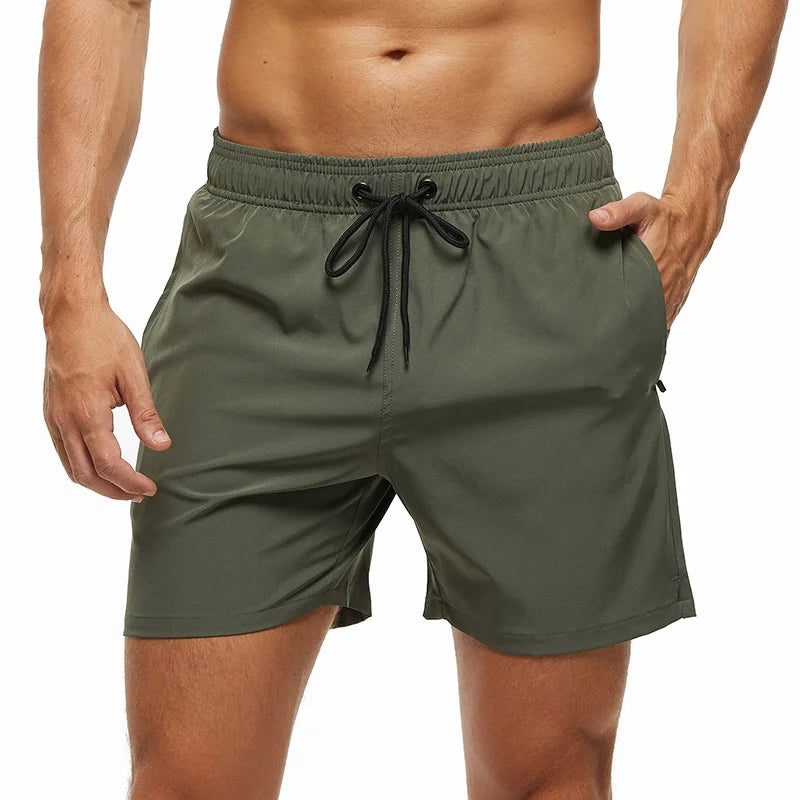 Escatch 2025 Mens Shorts Classic Quickly Dry Solid Sportswear Swim Trunks Beach Mesh Liner Surfing Traje De Baño Hombre Short