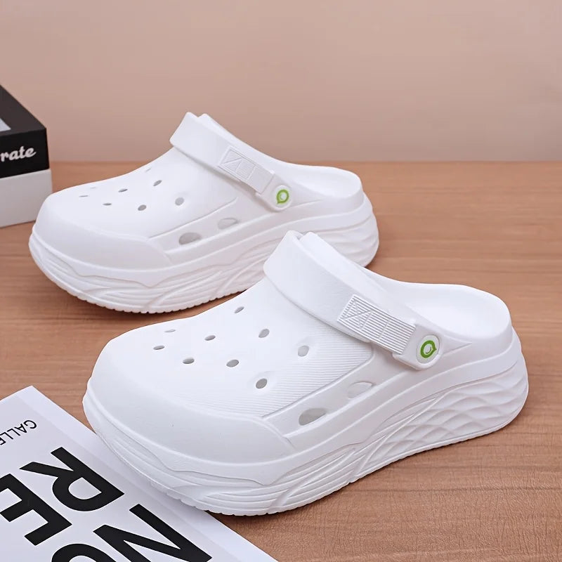 Summer Thick Sole Clogs slippers Anti slip Hole Shoes Quick Drying Beach slippers for Women EVA Casual Sandals
