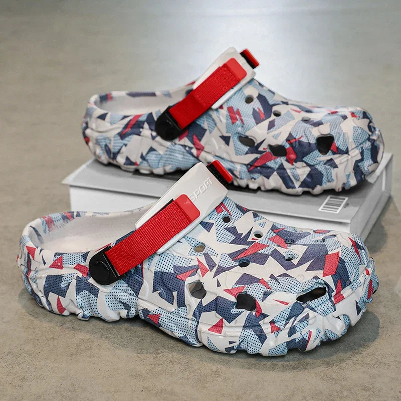 Plus Size 47 Summer Men Sandals Light Soft EVA Men's Hole Shoes Outdoor Slippers Home Garden Clogs Male Beach Flats Slides
