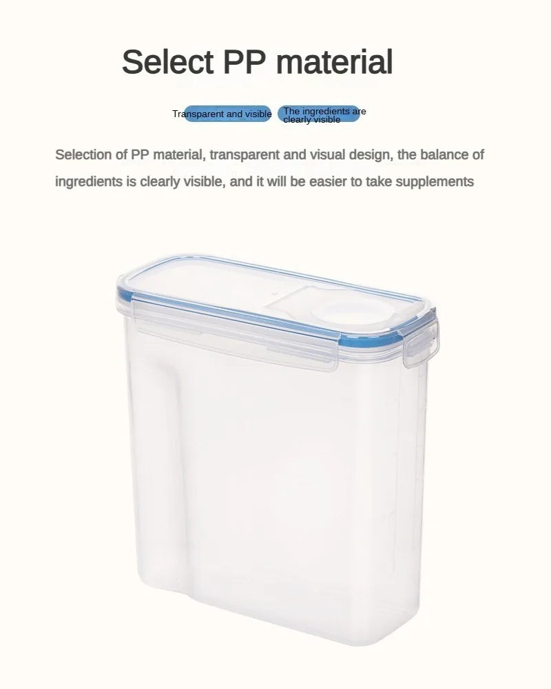 Kitchen Food Storage Tank Miscellaneous Grain Storage Box 2.5L/4L Set Transparent PP Sealed and Waterproof Storage Tank 4pc