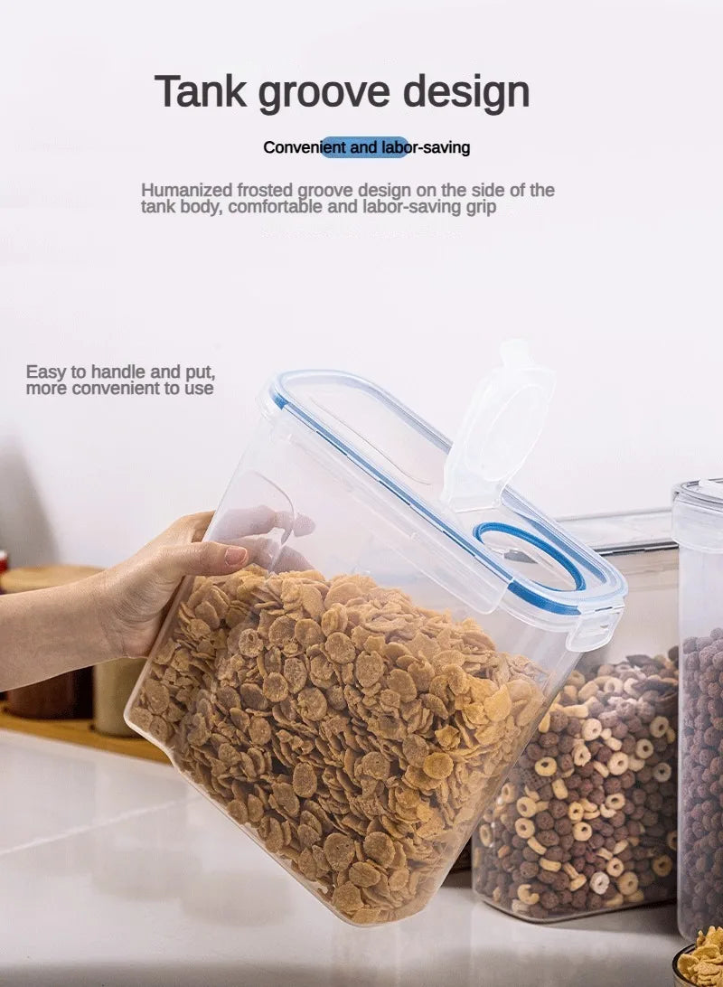 Kitchen Food Storage Tank Miscellaneous Grain Storage Box 2.5L/4L Set Transparent PP Sealed and Waterproof Storage Tank 4pc