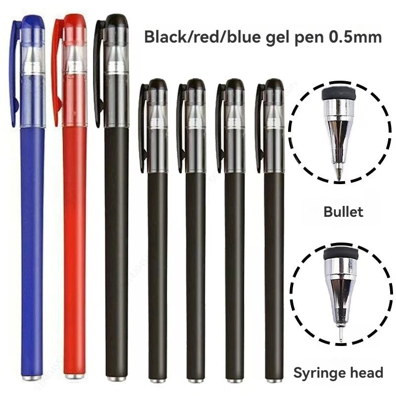 7/35 PCS Gel pens Set Black Blue Refill Gel Pen Bullet Tip 0.5mm School & office Supplies Stationery Writing Tool stationery