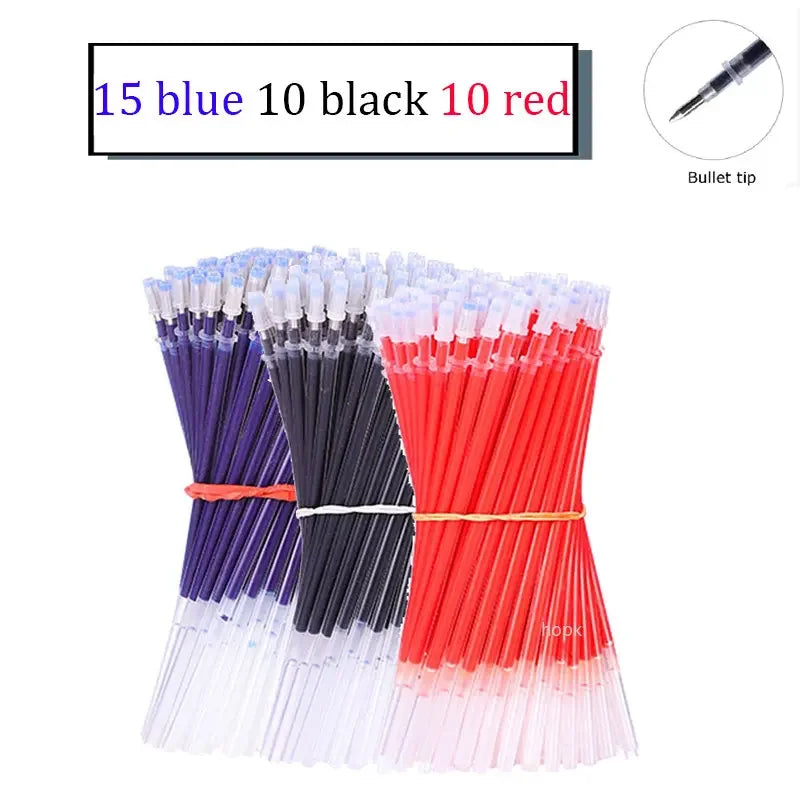 7/35 PCS Gel pens Set Black Blue Refill Gel Pen Bullet Tip 0.5mm School & office Supplies Stationery Writing Tool stationery