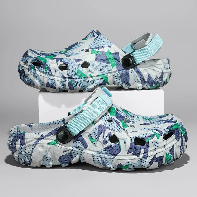 Plus Size 47 Summer Men Sandals Light Soft EVA Men's Hole Shoes Outdoor Slippers Home Garden Clogs Male Beach Flats Slides