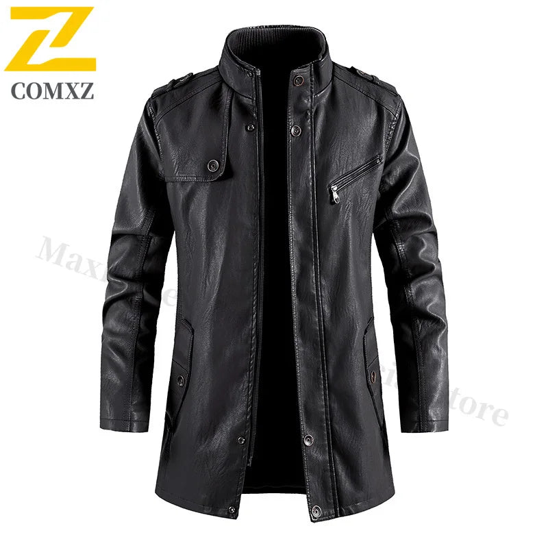 Men Medium and long Trench Coat American Style Waterproof Windproof Long Jacket Business Casual Overcoat Spring Fall Outerwear