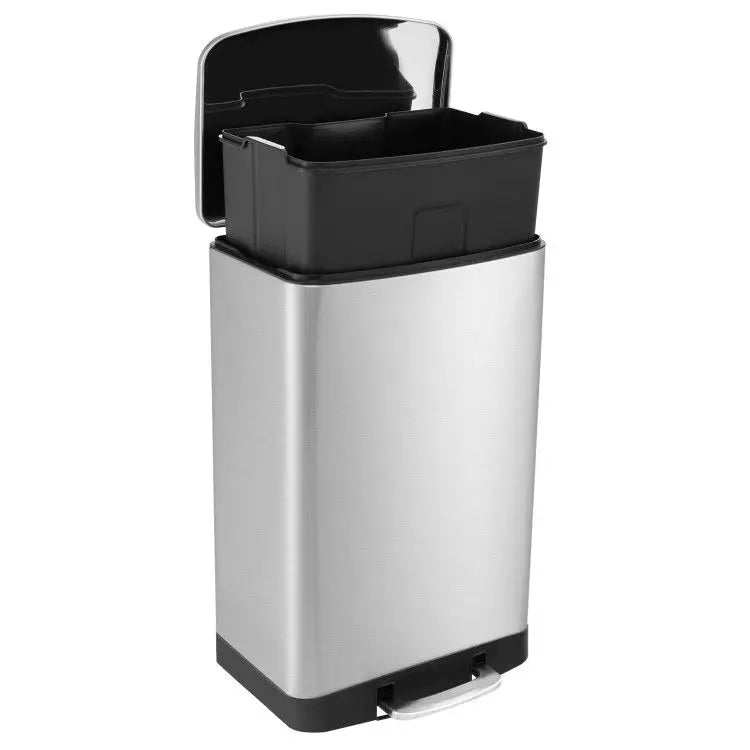 13.2 Gal Stainless Steel Trash Can with Lock Device for Garbage Disposal