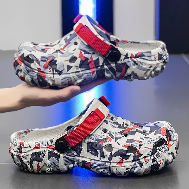 Plus Size 47 Summer Men Sandals Light Soft EVA Men's Hole Shoes Outdoor Slippers Home Garden Clogs Male Beach Flats Slides