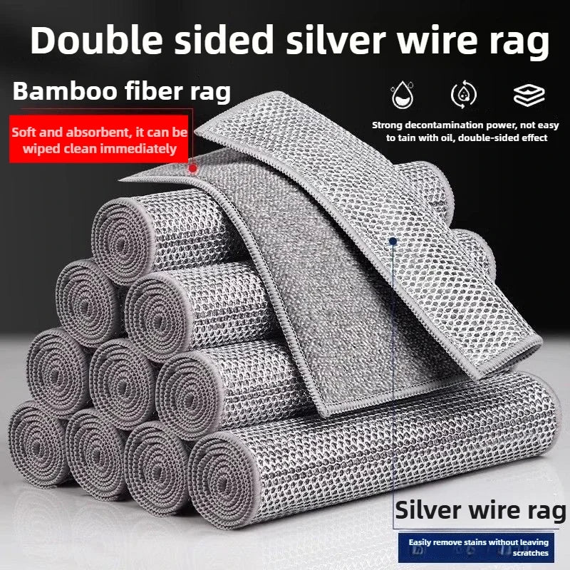 Kitchen Cleaning Mesh Metal Cloth Wipes Scraper Cloth Clean Food Frets Metal Fabric Kitchen Towels for Guests in The Kitchen