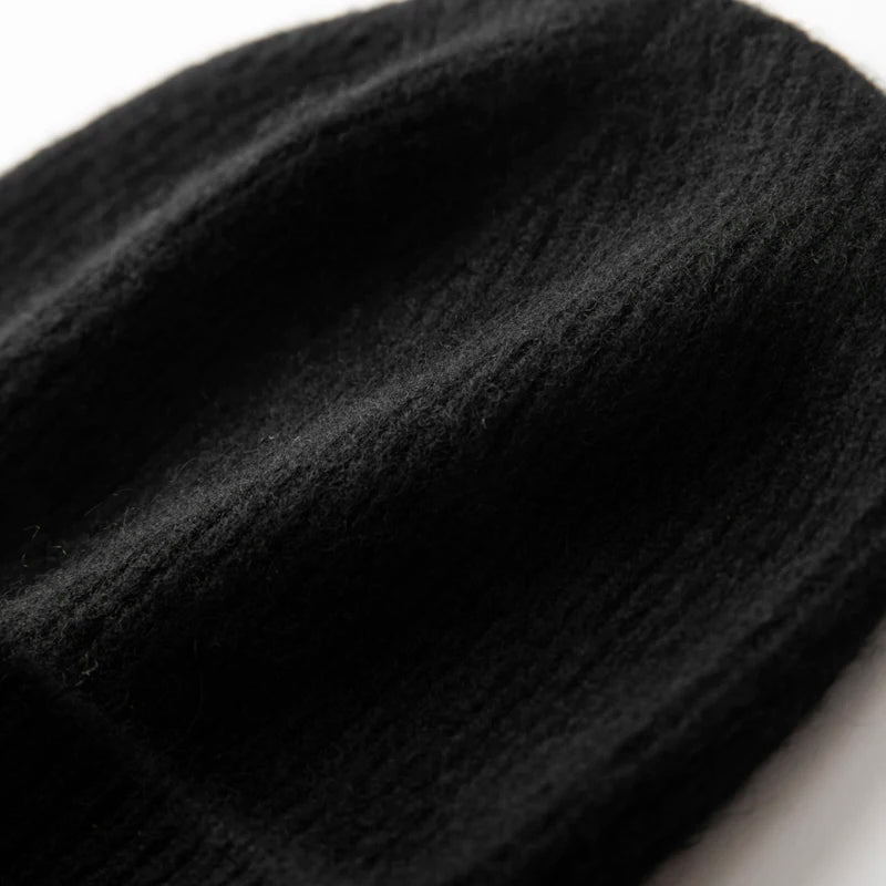 Winter New Hat for Men Knitted Korea Beanie Thick Hats Autumn Outdoor Warm Streetwear Cap Man 100% Cashmere Solid Color Soft Hat