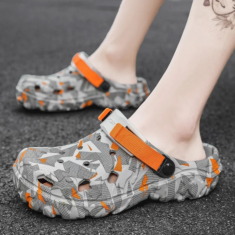 Plus Size 47 Summer Men Sandals Light Soft EVA Men's Hole Shoes Outdoor Slippers Home Garden Clogs Male Beach Flats Slides
