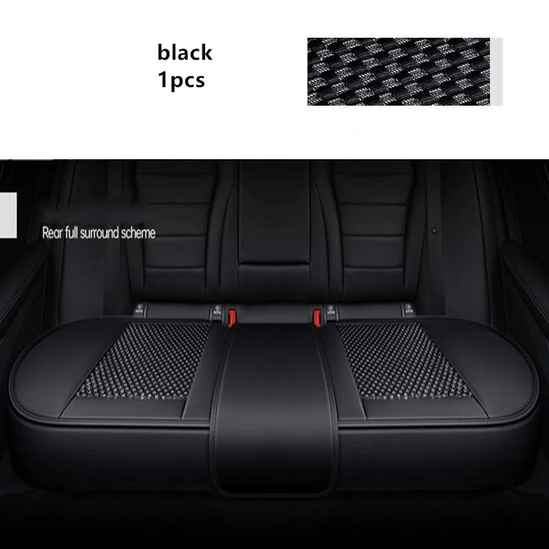 Universal Car Seat Cover Ice Silk + PU Leather Seat Anti-slip Protection Cushion Luxury Seat Decoration Styling Accessories
